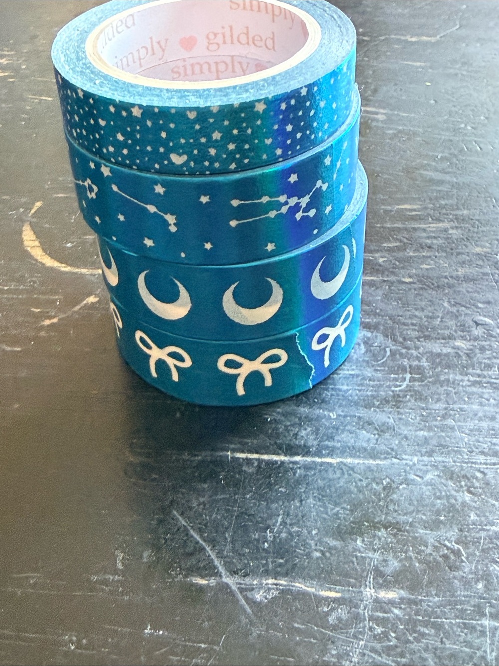 Simply Gilded Blue Celestial Washi Tape Set - Moon & Constellation Designs